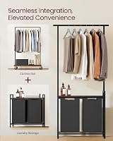 VASAGLE Laundry Basket with 4 Pull-Out Liners and 2 Shelves 160 L view 9