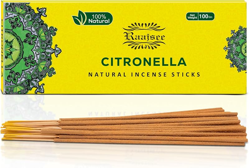 Raajsee Citronella Incense Sticks 100 gm Pack 100% Pure Organic Natural