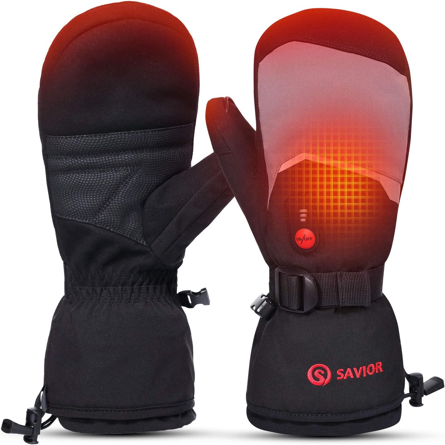 Heated Ski Gloves, Heated Mittens for Men Women,7.4V Rechargeable