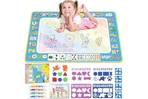 BlissfulBlend Water Doodle Mat Kids Mess Free Coloring Doodle Mat Educational Toys for 3 4 5 6 7 8 Years Old with Magic Pens Educational Toys Toddler Boys Girls Christmas Birthday Holiday Present