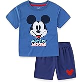 Disney Mickey Mouse Boys Short Sleeve T-Shirt and Active Mesh Shorts Set for Toddler and Big Kids