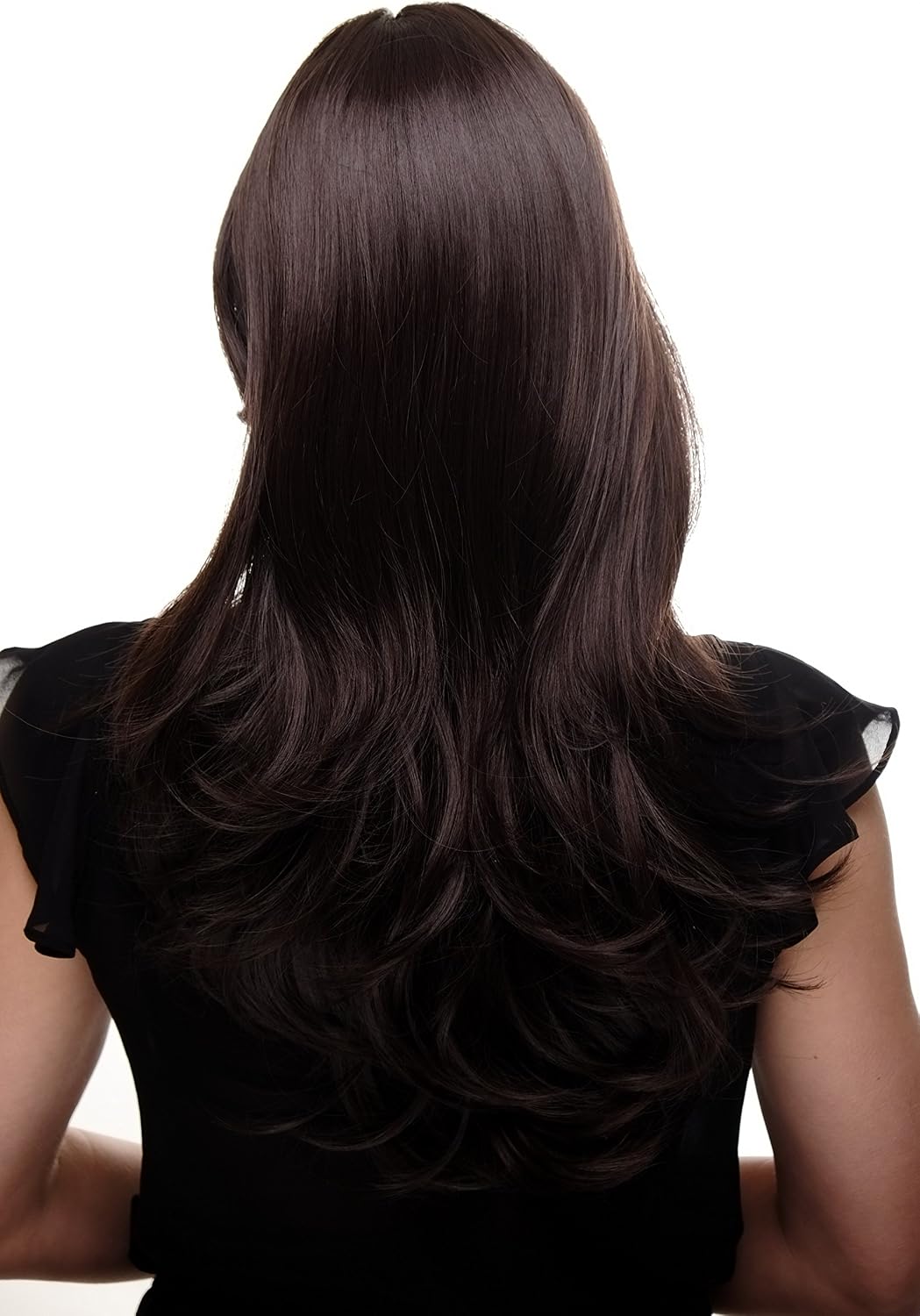 WIG ME UP GFW1859-6 Lady Quality Wig natural beautiful dark medium brown parting fringe long straight 24inch - Image 5