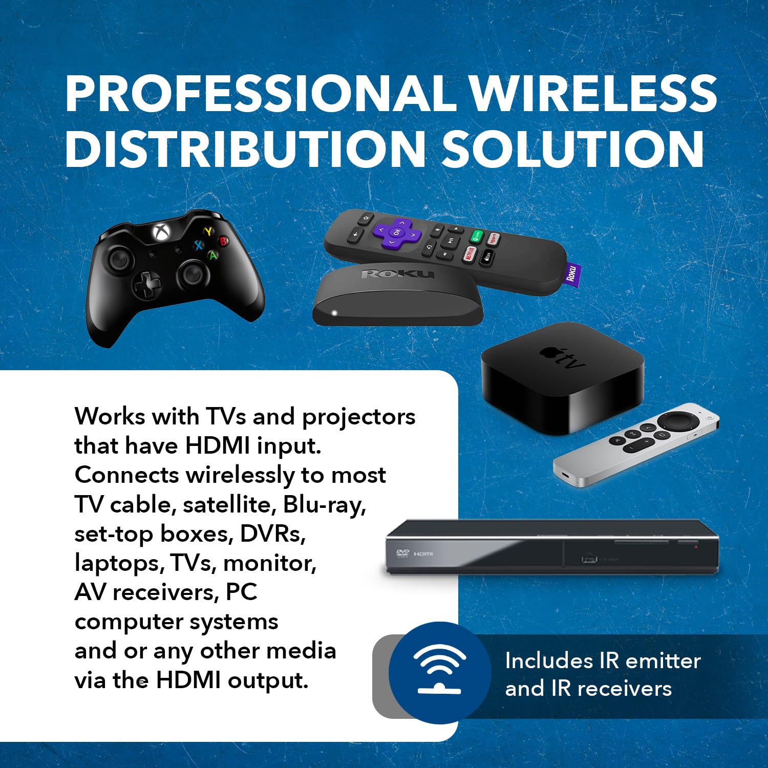 OREI Wireless HDMI Extender Transmitter & Receiver Dongle UtraHD 5.1-5.2 Ghz Up to 4K @ 60Hz - Upto 165 Feet - Perfect for Streaming from Laptop, PC, Cable, Netflix, YouTube, PS4 to HDTV/Projector