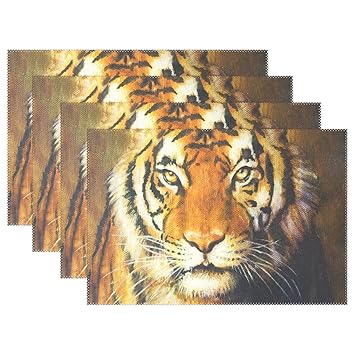 Amazon Com My Daily Tiger Painting Placemats For Dining Table Set