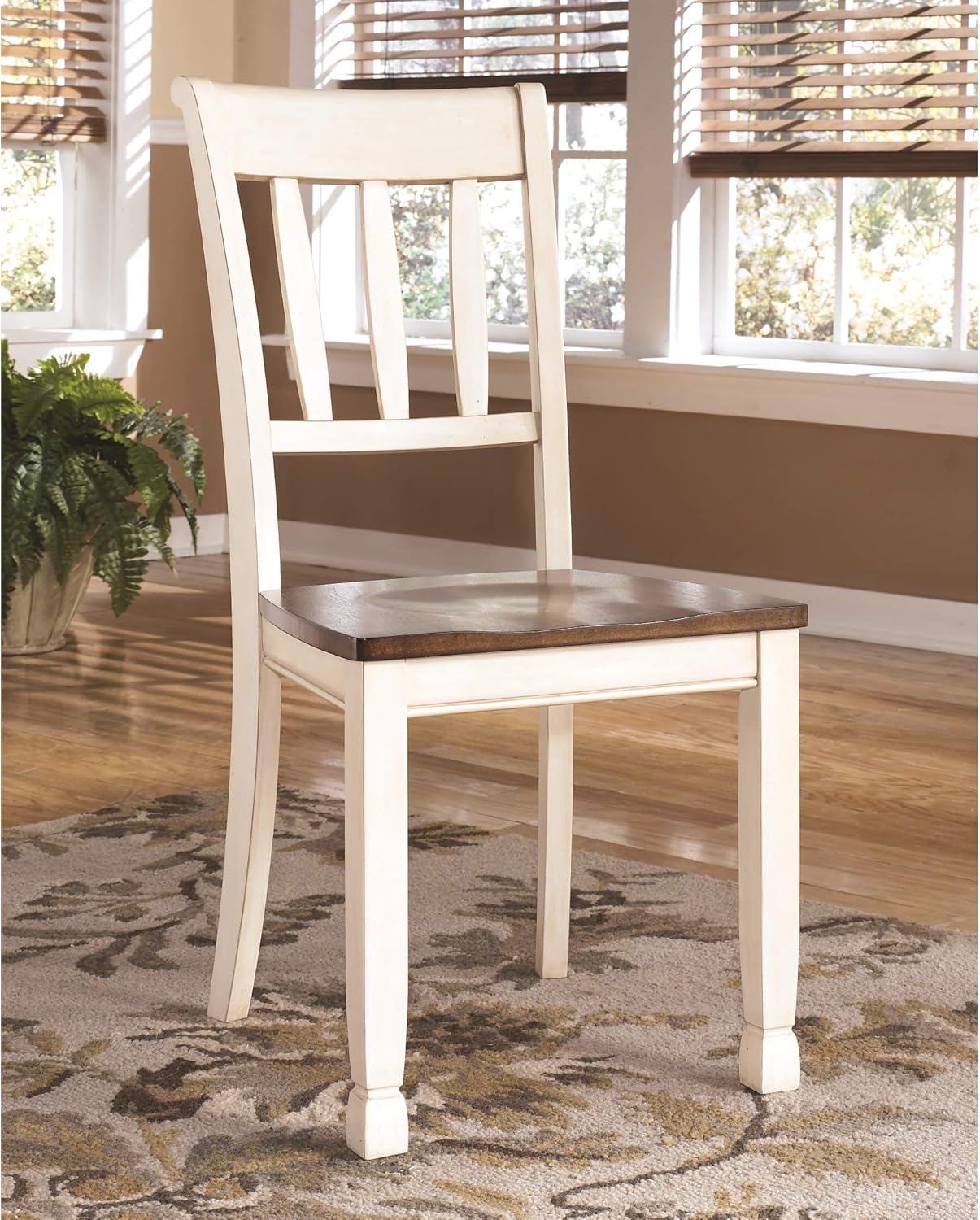 Signature Design by Ashley Whitesburg Dining Room Chair Set of 2, Brown/Cottage White - Chairs