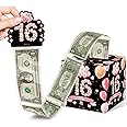 Happy 16th Birthday Money Box for Cash Gift, Pink Gold Surprise Birthday Gift Set, Birthday Surprise Box for Kids Boys Girls, Fun and Loving Way to Offer Cash Gift(with 35PCS Bags)