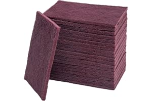 IVONNEY 7447 General Purpose Scrub Pad - Maroon, 6" X 9", 20PCS Abrasive Finishing Pad for Paint Prep, Scuffing, Scouring, Sanding, Adhesion Scratch