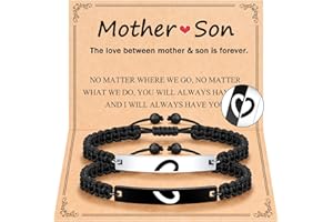 UPROMI Matching Bracelets for Mother and Son, Back to School Gifts for Mommy and Me Mothers Day Christmas