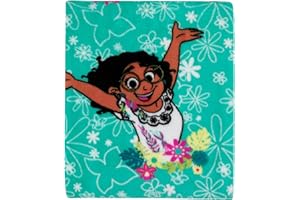 NoJo Disney Encanto Tropical Delight Turquoise, Pink, and Teal, Mirabel, Flowers, and Butterflies Super Soft Toddler Blanket