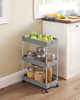 SONGMICS 3-Tier Storage Trolley with Wheels Dove Grey KSC009G01 15 kg view 3