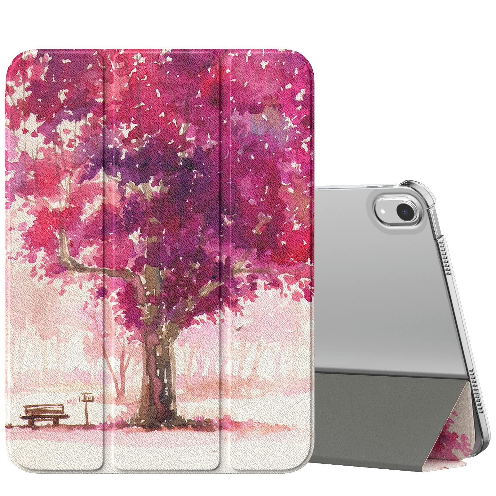 Photo 1 of MoKo for iPad (A16) 11th Generation Case 11 Inch 2025,iPad 10th Generation Case 10.9 Inch 2022,Slim Stand Hard PC Translucent Back Shell Smart Cover,Support Touch ID,Auto Wake/Sleep,Watercolor Scenery