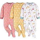 Gerber baby-girls Fleece Footed Pajamas 3-pack
