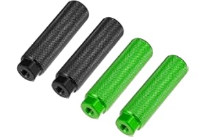 A ABSOPRO Rear Foot Pegs Footrests Green Black for BMX MTB Bike Bicycle Fit 3/8 Inch Axles (Set of 4)