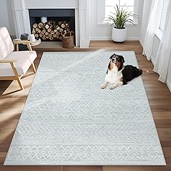 Area Rug 4x6 Geometric Rug: Washable Boho Moroccan