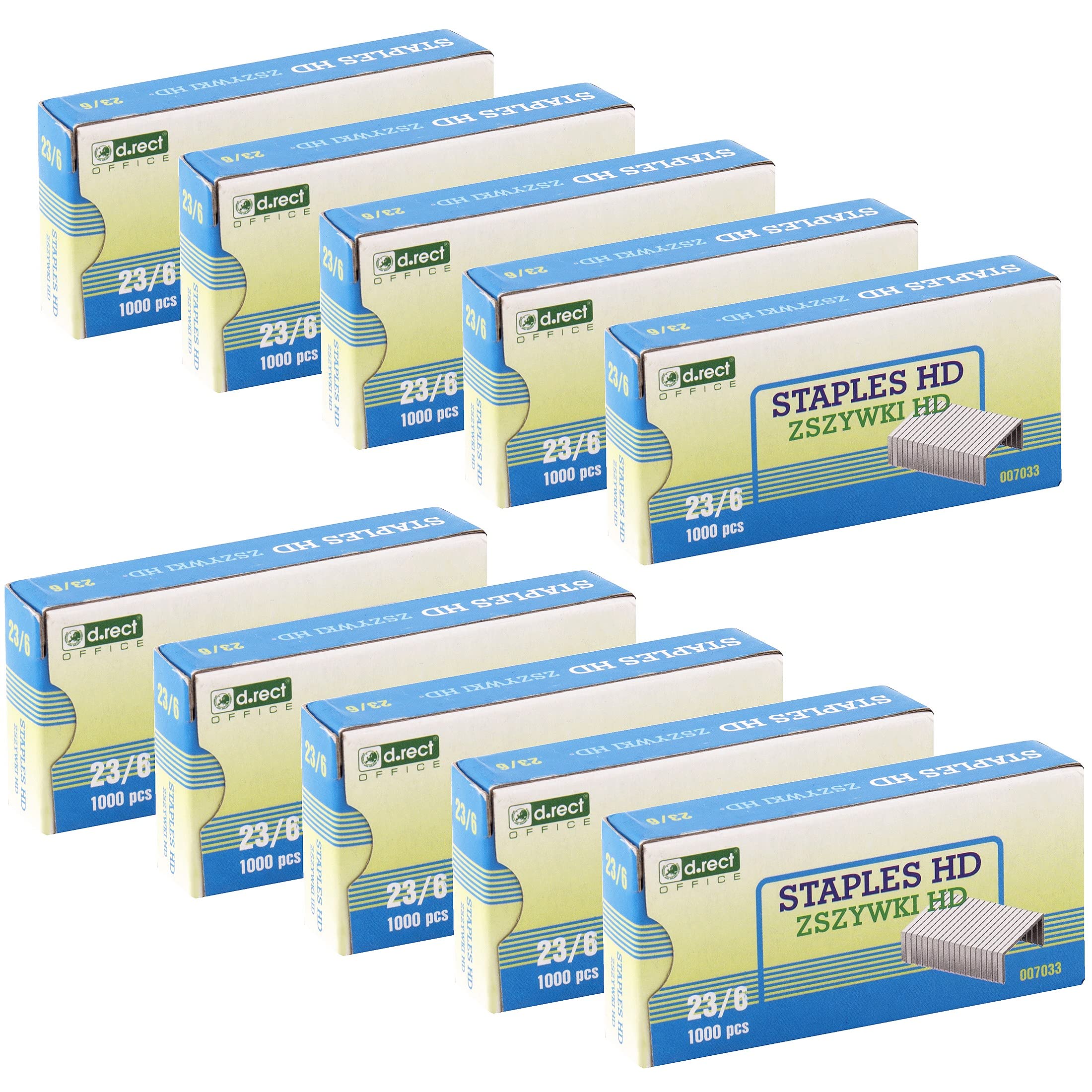 D.RECT Staples 23/6 | 10,000 Pieces | 10 x 1000 Pieces | Silver | Office Staples