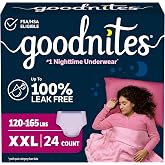 GoodNites Girls Nighttime Underwear, Size XXL, 24 Ct, 2 Packs of 12 | Zoned Protection, Discreet Fit, Soft &amp; Breathable, Secure Fit, Comfortable Waistband, Stretchy Sides, Fragrance Free