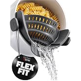 Kitchen Gizmo Snap N' Strain - Silicone Pasta Strainer Clip-On for Pots and Pans - Heat Resistant Colander for Vegetables and Noodles - Kitchen Gadgets for Cooking - Space-Saving Design - Gray