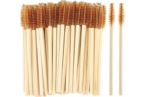 100 Pcs Disposable Mascara Wands, Bamboo Spoolies Brush for Eyelash Extensions, Spooly Eyelash Eyebrow Brushes Lash Wand Appl