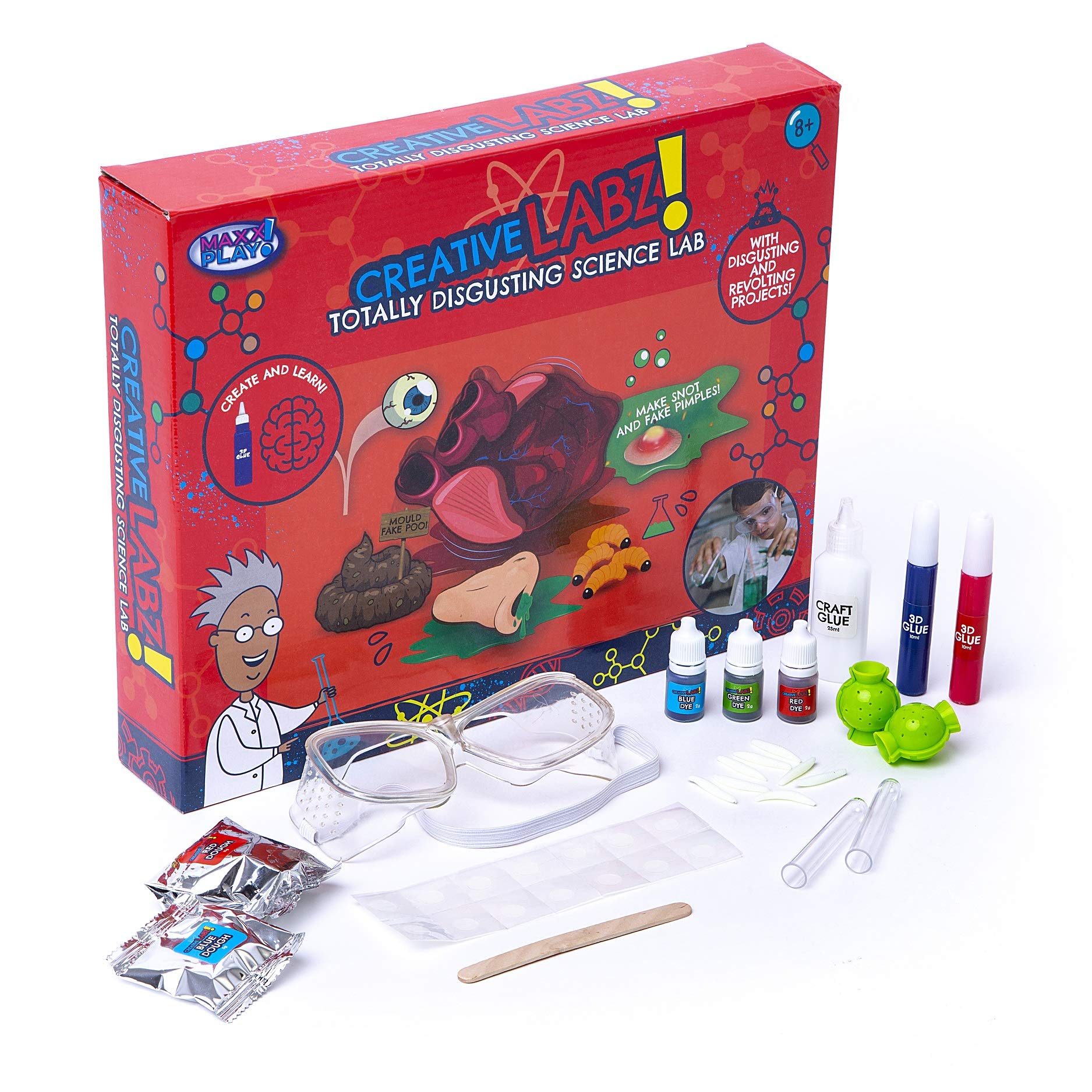 Creative Labz Disgusting Science Lab - Science Kit For Kids with Eye and Heart Moulds, Crystals, Goggles, 3D Pens, Test Tubes - STEM Educational Chemistry Experiment Kid Toys Set for Children Age 8+