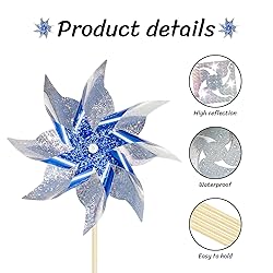 10 Pack Reflective Pinwheels for Yard and