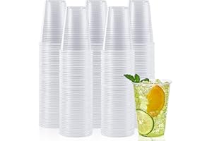 Lilymicky 500 Pack 9 oz Clear Plastic Cups, Disposable Drinking Cups, Plastic Party Cups for Birthday Parties, Picnics, Ceremonies, and Any Events
