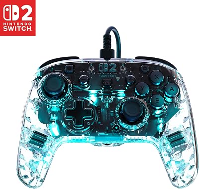 Afterglow Transparente Manette de gaming RGB filaire Sous licence officielle pour Nintendo Switch 2