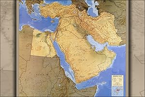 HISTORY GALORE 24"x36" Gallery Poster, cia map of middle east iraq iran israel 1993 p2