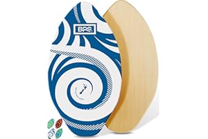 BPS New Zealand ‘Koru’ Skimboard with Colored EVA Grip Pad and High Gloss Clear Coat Wooden Skim Boards for Kids and Adults |