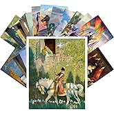 PIXILUV Vintage PostCards 24 pcs Knight Princesse Medieval Tales Vintage Book Illustration
