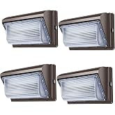ledmo 120W LED Wall Pack Light 4 Pack Dusk to Dawn with Photocell Outdoor Commercial Industrial Lights 840W HPS HID Equivalent 5000K Security Flood Lighting for Buildings,Warehouse, Parking,Yard
