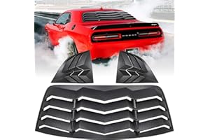 E-COWLBOY Rear+Side Window Louvers for Dodge Challenger 2008-2020 2021 2022 2023 Windshield Sun Shade Cover Vent GT Lambo Style Custom Fit All Weather ABS (Matte Black)