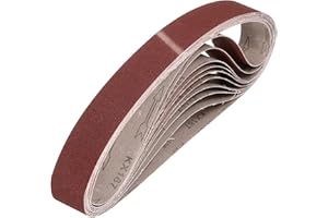 HARFINGTON 1-1/2 x 30 Inch Sanding Belts, 10 Pcs 120 Grits Aluminum Oxide Abrasive Belt Sander File Belt for Woodworking, Met