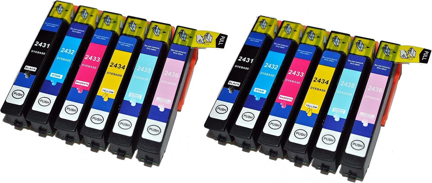 12x Compatible T2438, SET FOR EPSON 24LX High Capacity XL Ink Cartridges For EPSON Expression Premium XP-750