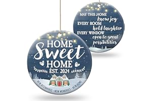 Giveena House Warming Gifts New Home 2024 - First Christmas in Our New Home Ceramic Ornament - New Home Gift for Couple, Friend - Housewarming Gift Ideas Presents for Women - New Home Owner Gift Ideas