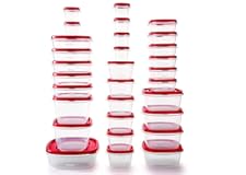 Rubbermaid 60-Piece Food Storage Containers with Lids, Salad Dressing and Condiment Containers, and Steam Vents, Microwave an