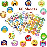 ASTARON 1440 Pcs Reward Stickers for Kids 60 Sheets 24 per Sheet Star Animals view 2