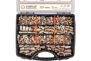VIGRUE 580PCS SAE & Metric Rivet Nuts Kit with Portable Case, #6-32#8-32#10-24 1/4"-20 5/16"-18 3/8"-16 M3 M4 M5 M6 M8 M10 M12 Nutserts Rivnuts Assortment Kit Insert Nuts Assort