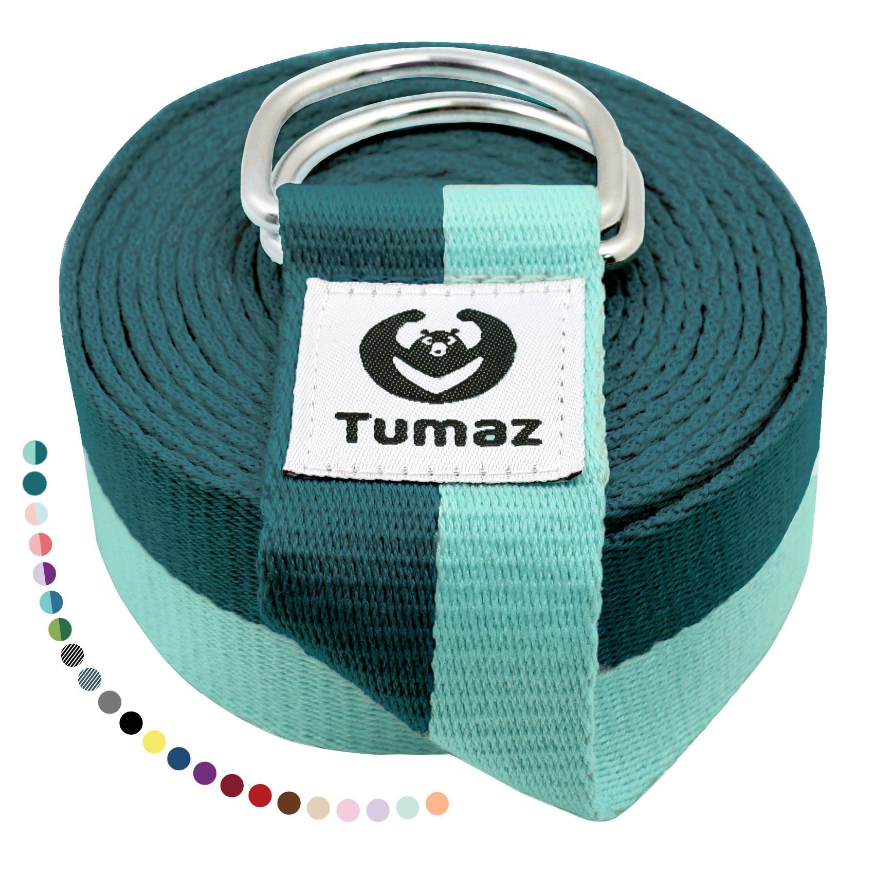 Photo 1 of Tumaz Yoga Strap/Stretch Bands [15+ Colors, 6/8/10 Feet Options] with Extra Safe Adjustable D-Ring Buckle, Durable and Comfy Delicate Texture - Best for Daily Stretching, Physical Therapy, Fitness