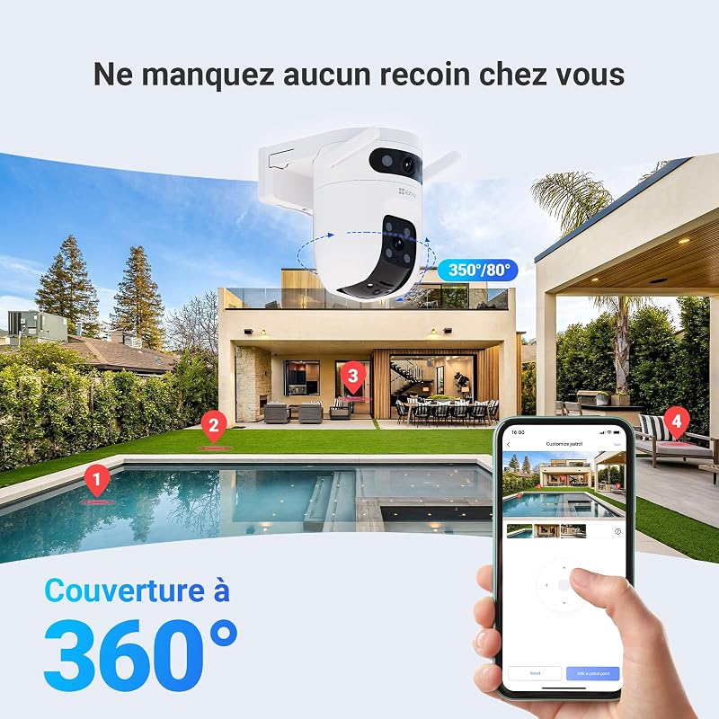 6MP(3MP+3MP) Caméra Surveillance Extérieur à Double Objectif, C9c 2K