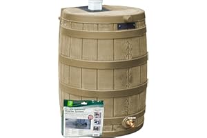 GOOD IDEAS. Rain Wizard 50 Gallon Rain Barrel with Diverter Kit - Khaki