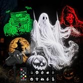 Lumavere Halloween Projector Lights Outdoor, 10 Slides w/Remote &amp; Timer | Window 3D Dynamic Projection Light for Indoor Wall Yard, 16.4ft Cord, Scary Ghost Pumpkin Skull Skeleton Decor Proyector