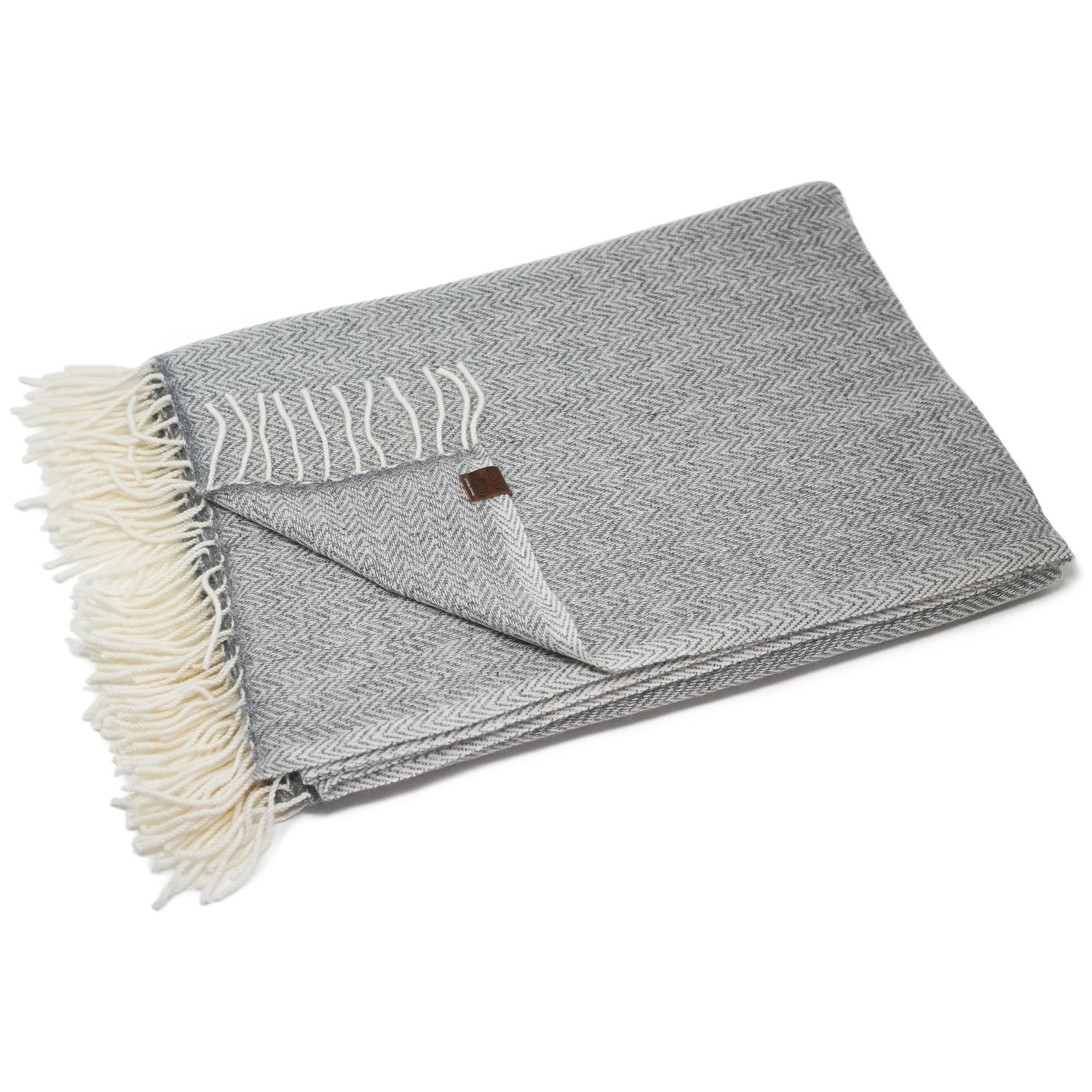 Borges & Scott Signature - 100% Cashmere - Blanket Throw - Stone HB — image 1