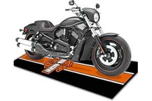 POWER PARTS Motorcycle Mat for Garage 79x31 Inches Pit Garage Floor Mat Oil Absorbent Pad PVC Rubber Backing Layer Protects Floor from Spills, Drips, Splashes and Stains Washable - Harley Davidson