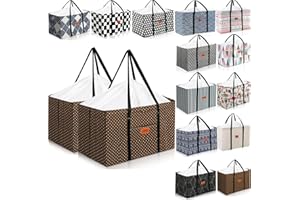 RoyBoder 2-Pack Waterproof Trunk Organizers Large Drawstring Car Trunk Storage Organizer Collapsible SUV Truck Storage Bag Two Pockets Long Strap Trunk Organizer for Camp Shopping Wardrobe Hotel 140L