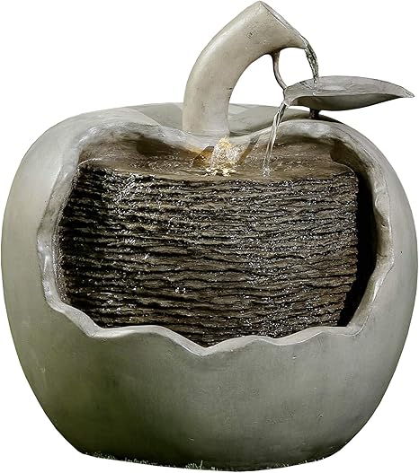 Activa Gartenbrunnen Garten Brunnen Garten Deko Mit Led Beleuchtung Apfel Zierbrunnen Indoor Outdoor Amazon De Garten