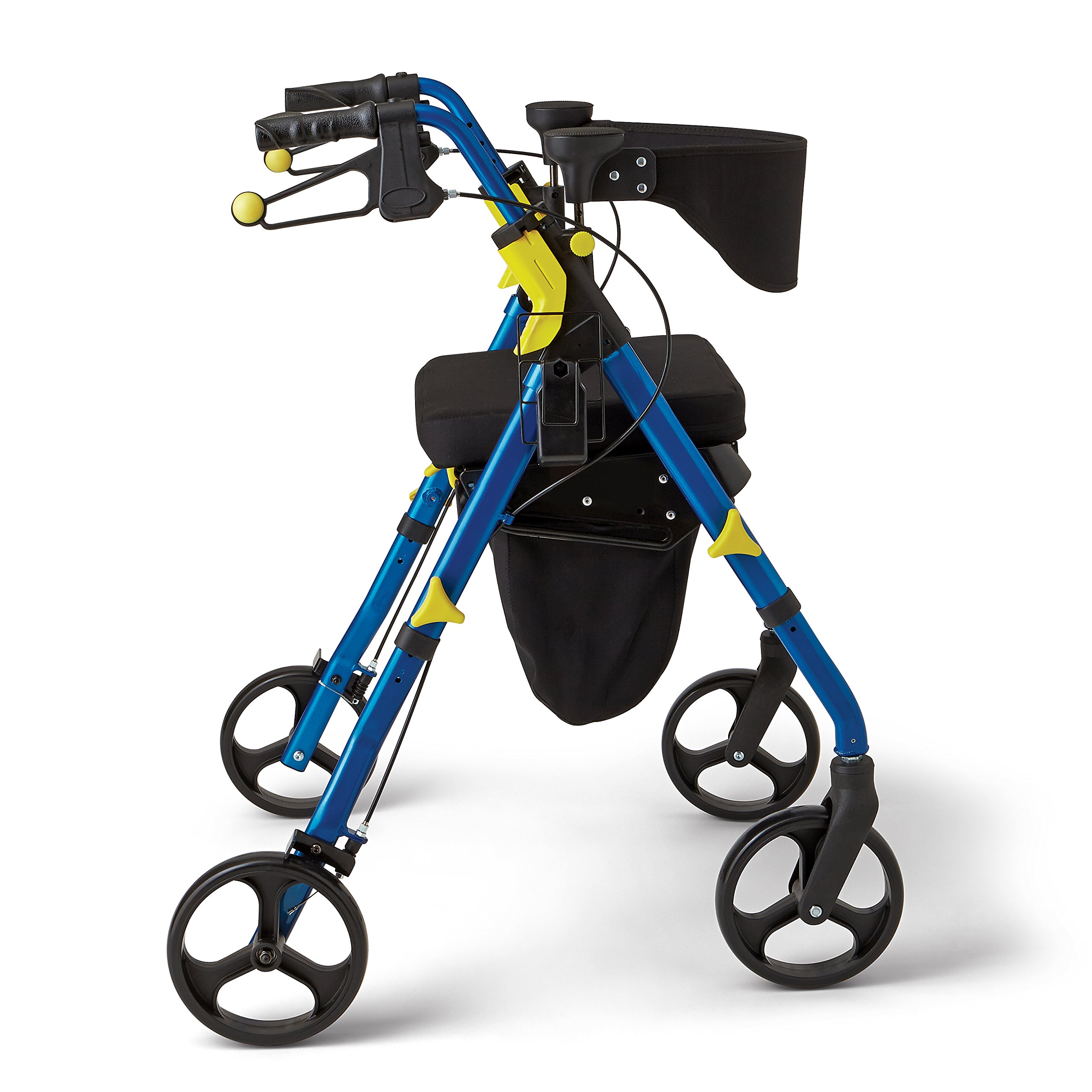 Medline Premium Empower Folding Mobility Rollator Walker with 8" Wheels