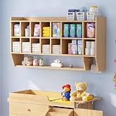 Wall-Mount Diaper Organizer, Adjustable Cubbies for Nursery &amp; Daycare | Extra-wide diaper cubbies &middot; Adjustable storage dividers &middot; Built-in paper towel holder &middot; Nursery &amp; daycare organization