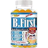 B.First Focus Gummies for Kids & Teens | Kids Focus and Attention Supplements with Omega 3 DHA – Memory Vitamins for Concentration, Mental Clarity & Cognitive Support-60ct
