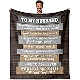 Valentine's Day Romantic Gifts for Him Husband Blanket 60"X50", Gifts For Husband, Husband Gifts From Wife, Husband Birthday Gift, Anniversary Wedding Gifts for Husband, I Love You Gifts for Him