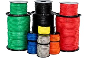 SGT KNOTS Hollow Braid HMPE Rope – Ultra-Strong, UV and Abrasion Resistant, High Strength-to-Weight Ratio, Lightweight for Arborists, Boating, Camping, Lifting, & Crafting (1/4", 50ft, Black)